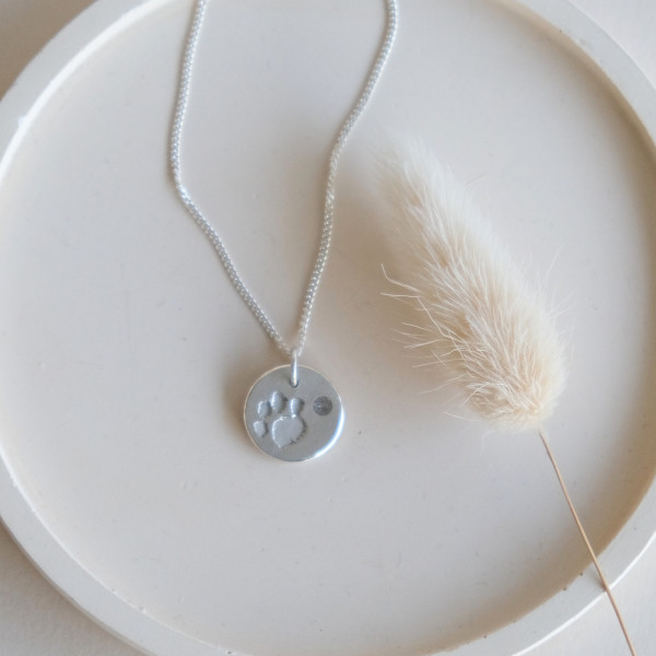 Aschekette Memory Silver inkl. Pfotenabdruck