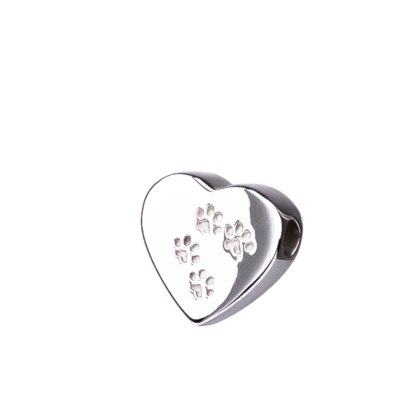 Ascheanhänger Herz mit Pfötchenspur
