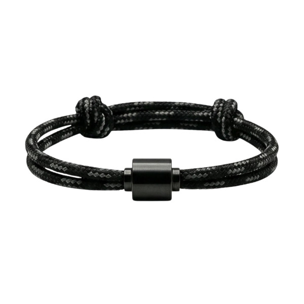 Aschearmband, Barrel, schwarz-grau, silberne Aschekapsel