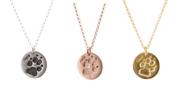 Kette mit rundem Pfötchenabdruckanhänger