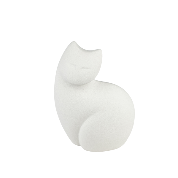 Porzellanurne sitzende Katze