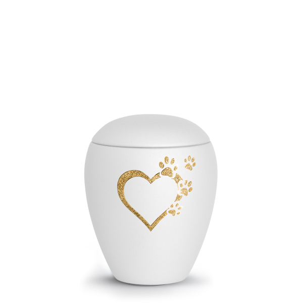 Keramikurne Verona, Herz mit Pfoten