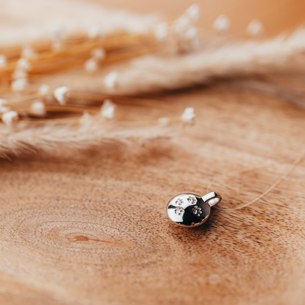 Ascheanhänger Kreis mit Pfotenspur