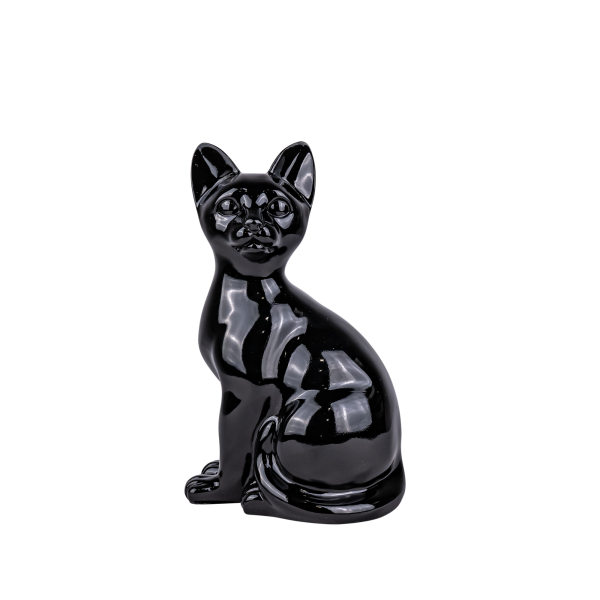 Kunstharzurne sitzende Katze