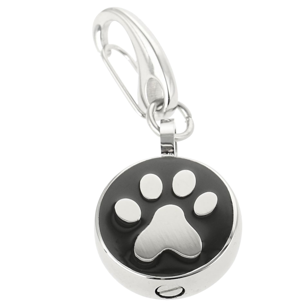 Edelstahl Ascheschmuck, Schlüsselanhänger mit Pfotenabdruck Klein