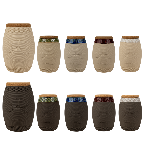 3D-Keramikurne Drum mit Pfote