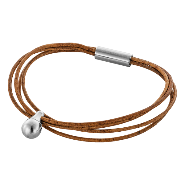 Aschearmband, Charm, cognac, Leder