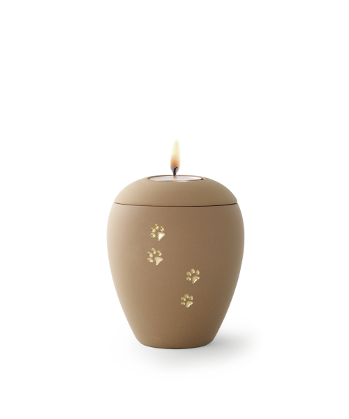 Keramikurne Siena, Pfoten, Teelicht