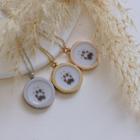Pfotenabdruckkette PAW inkl. Namen Pfotenabdruckkette PAW inkl. Namen