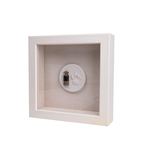 Pfotenabdruck im Bilderrahmen mit Fell – Individuelle Erinnerungsstücke von besonderen Menschen