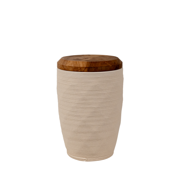 3D-Keramikurne mit Apfelbaumdeckel - biologisch abbaubar