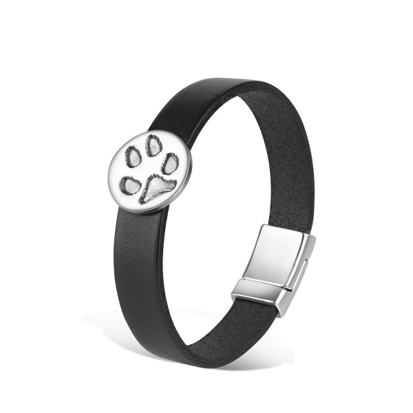 Lederarmband mit Pfötchenabdruck-Nugget