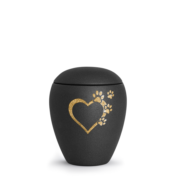 Keramikurne Verona, Herz mit Pfoten