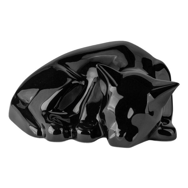 Keramikurne, Katze liegend