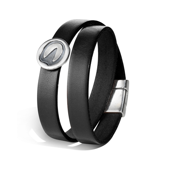 Lederarmband mit Hufabdruck-Nugget
