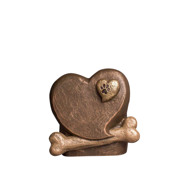 Keramikurne, Herz mit Knochen, 1,3 Ltr.