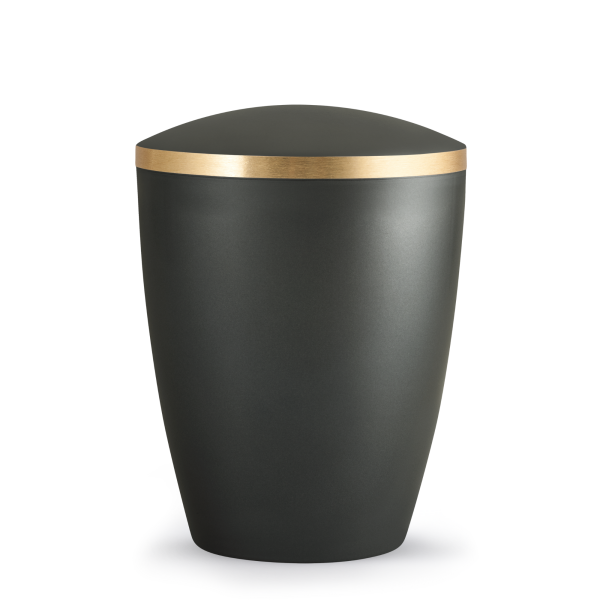 Naturstoffurne Elegance, goldfarbene Banderole