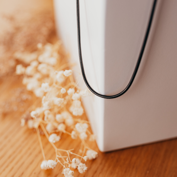 Edelstahl Schlangenkette, schwarz