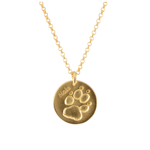 Kette mit rundem Pfötchenabdruckanhänger