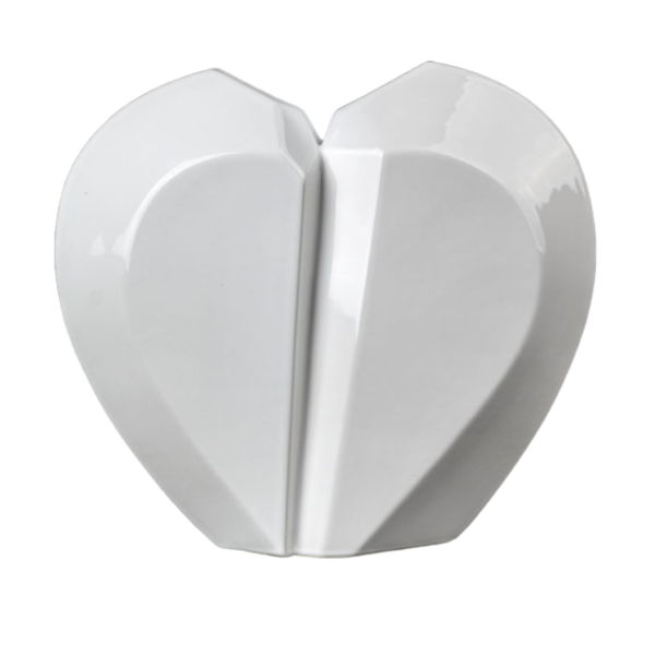 Keramikurne, gebrochenes Herz, weiß