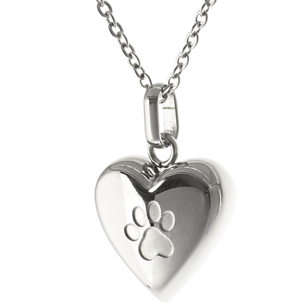 Ascheanhänger Herz mit Pfote
