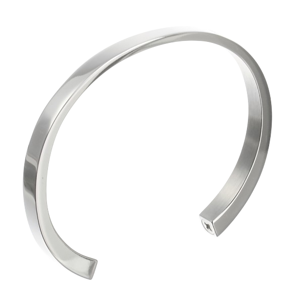 Edelstahl Ascheschmuck, Armreif, silber