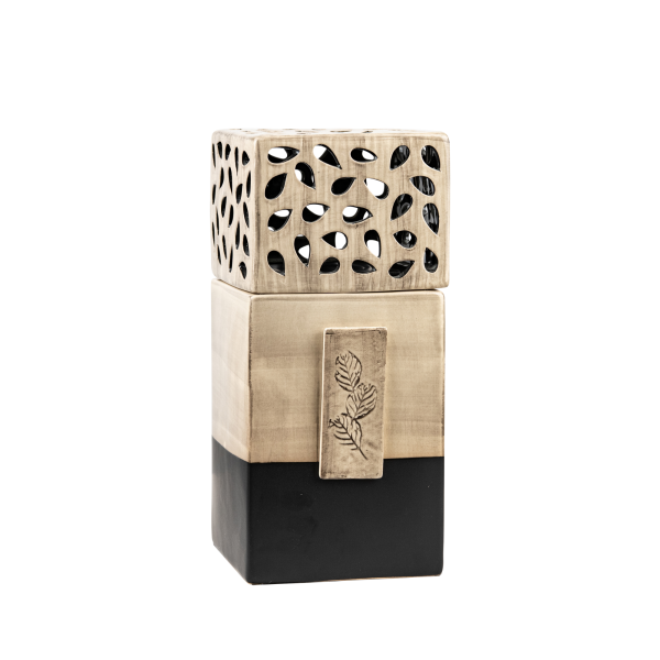 Keramikurne Block mit Teelicht