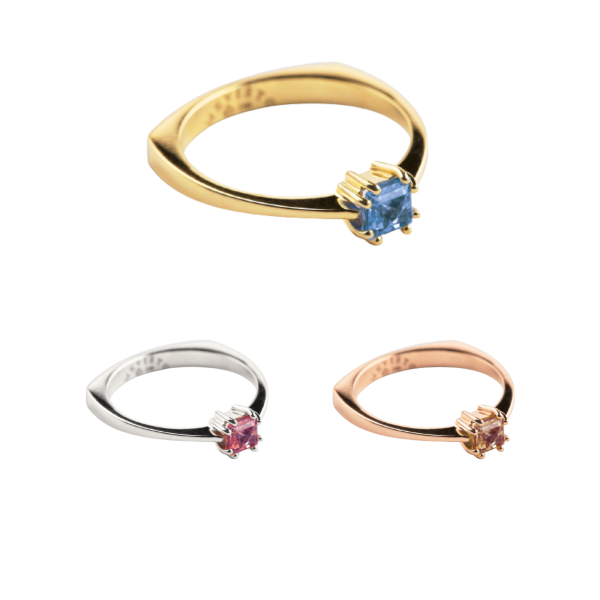 Ring mit Krappenfassung inkl. Edelstein Timless