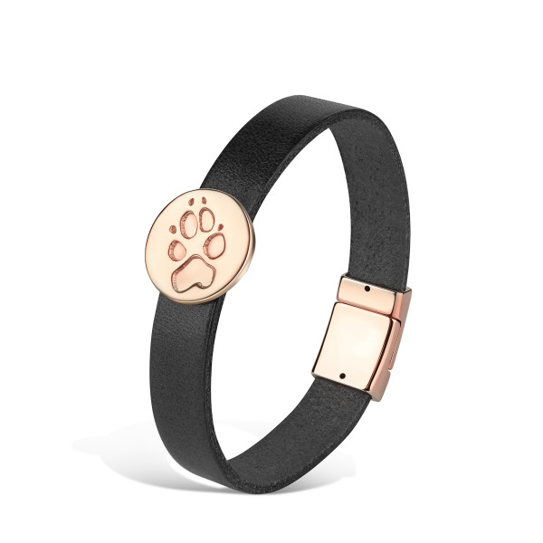 Lederarmband mit Pfötchenabdruck-Nugget