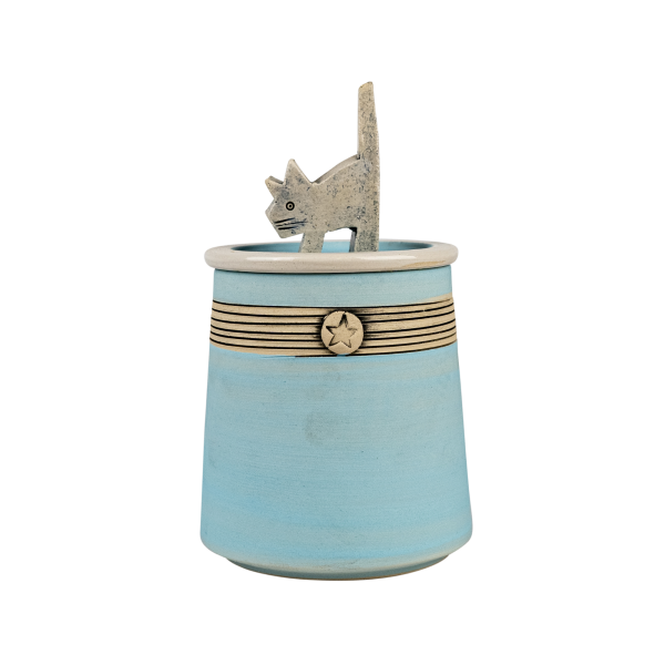 Keramikurne Katze