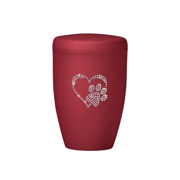 Kupferurne mit Kristallsteinen