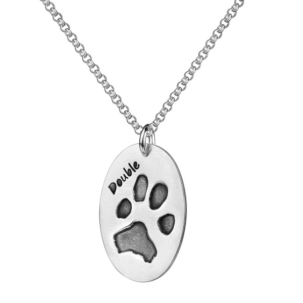 Kette mit ovalem Pfötchenabdruckanhänger