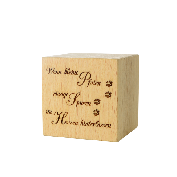 ROSENGARTEN-Sterne Gedenkwürfel, Spruch Spuren