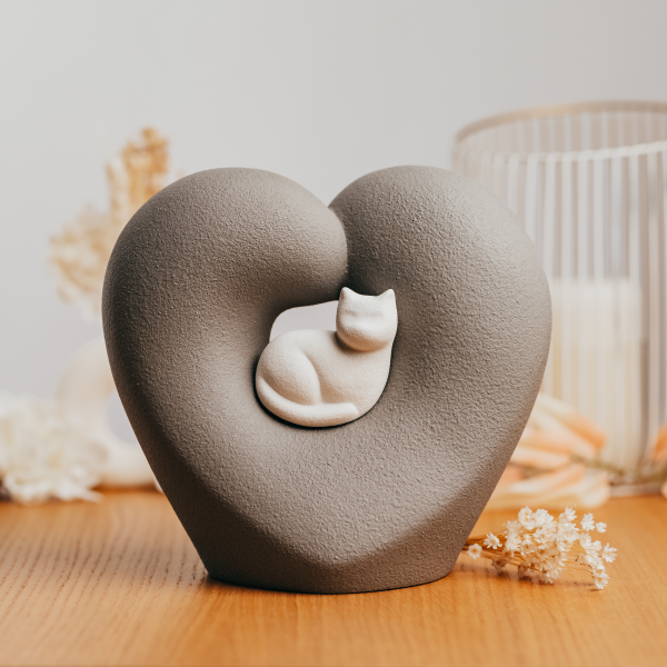 Porzellanurne Cat Love