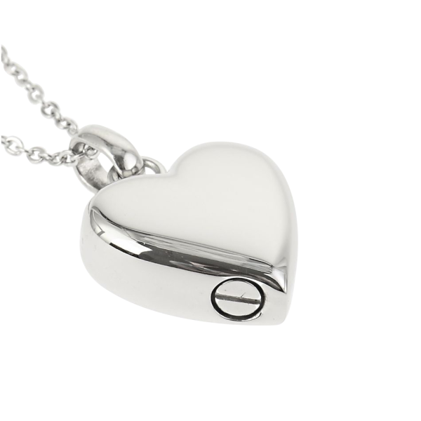 Edelstahl Ascheschmuck, Herzanhänger poliert