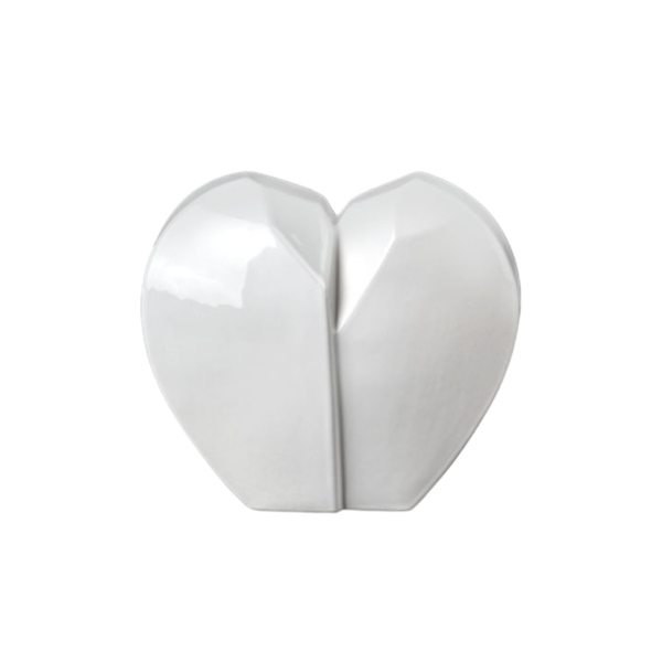 Keramikurne, gebrochenes Herz, weiß