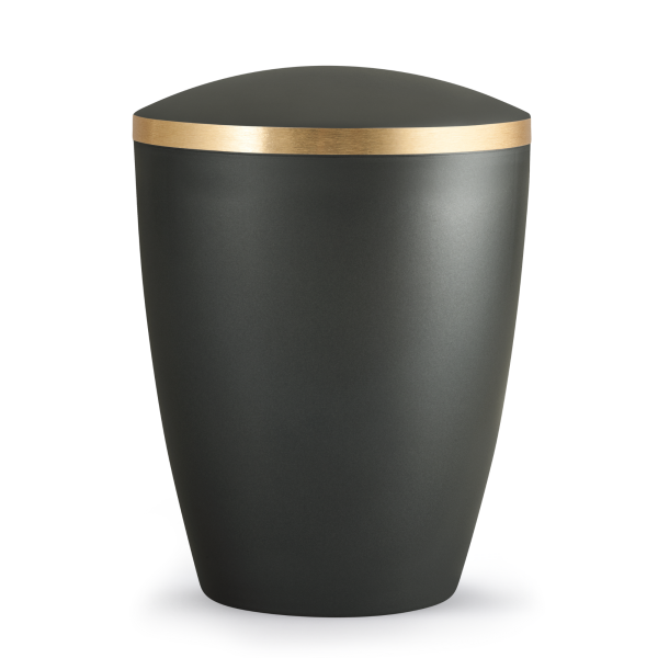 Naturstoffurne Elegance, goldfarbene Banderole