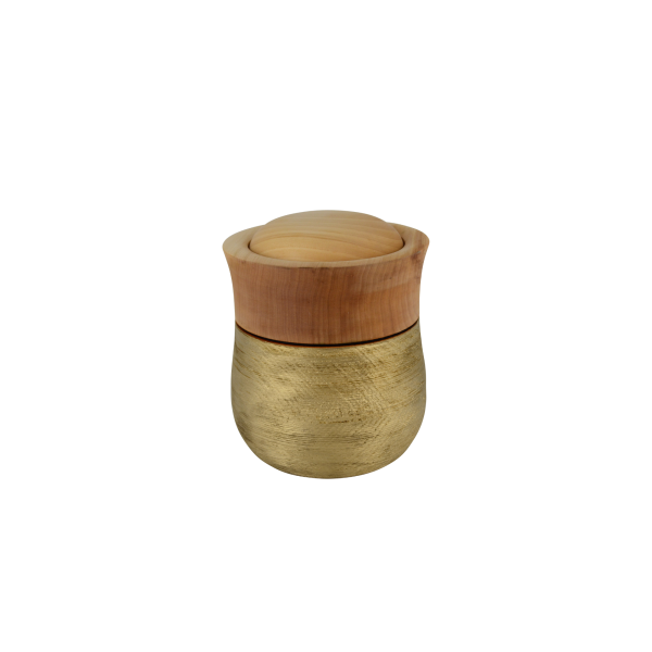 Holzurne Linde, goldener Zierring gecrasht