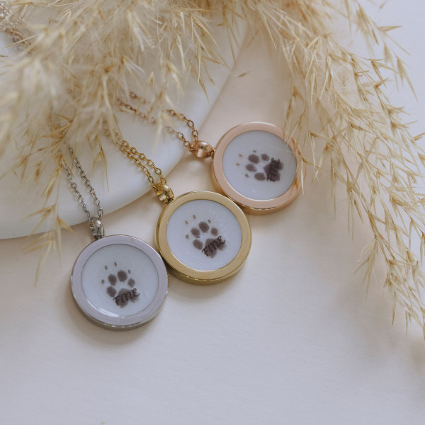 Pfotenabdruckkette PAW inkl. Namen