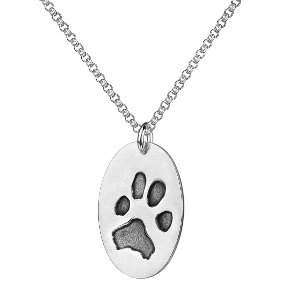 Kette mit ovalem Pfötchenabdruckanhänger