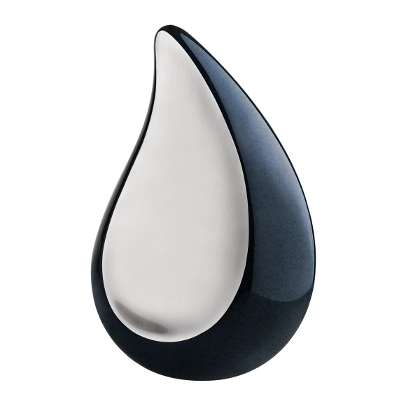 Messingurne, Tropfen, dunkelblau silber 2,00 Ltr.