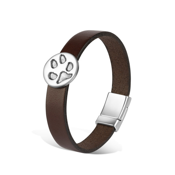 Lederarmband mit Pfötchenabdruck-Nugget