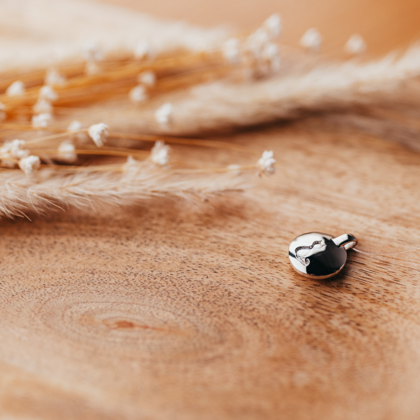 Ascheanhänger Kreis mit Katzensilhouette