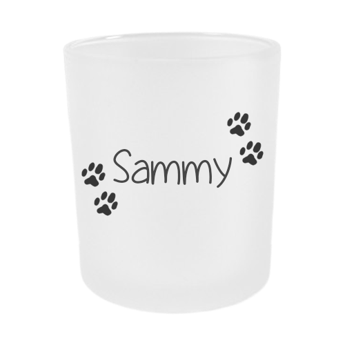 Teelichthalter aus Glas, außen satiniert