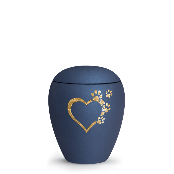 Keramikurne Verona, Herz mit Pfoten