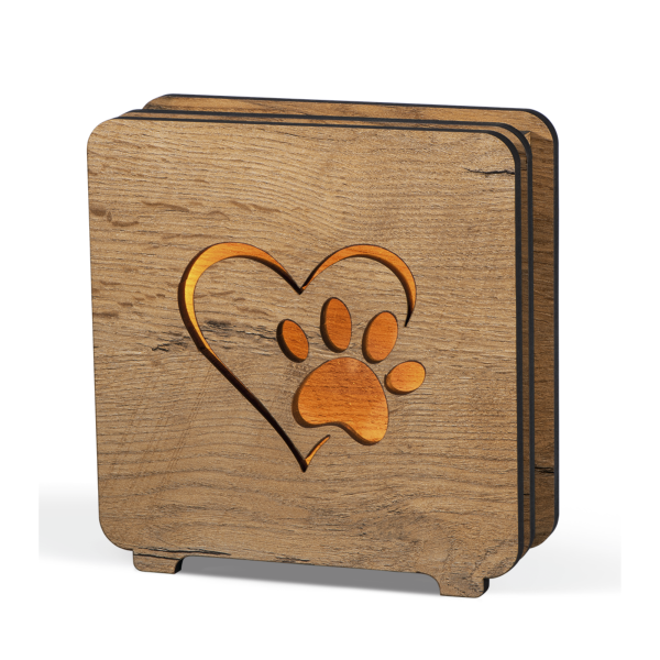 Holzurne Remember mit stimmungsvollem LED-Licht