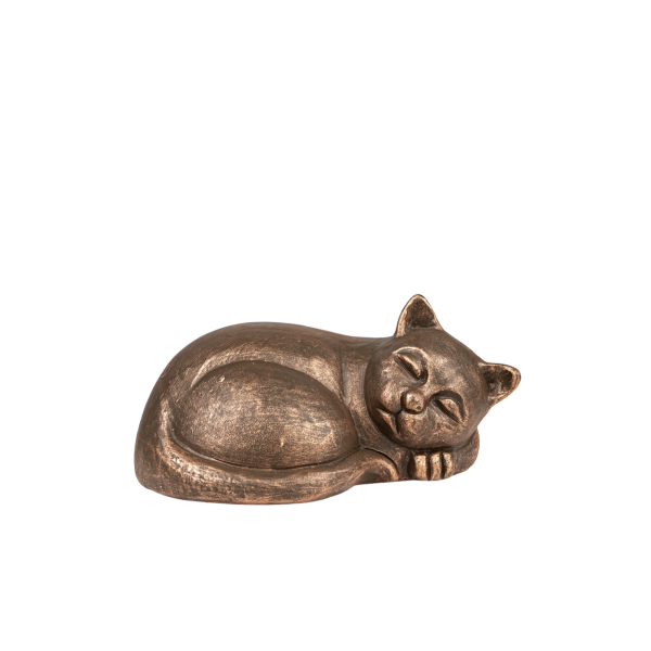 Keramikurne schlafende Katze