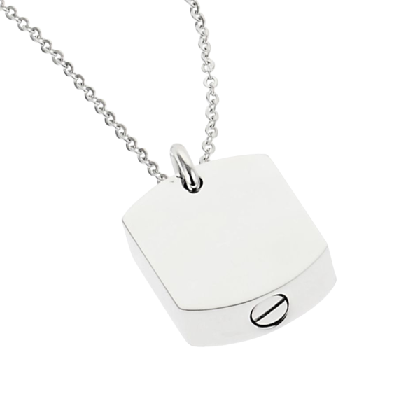 Edelstahl Ascheschmuck, Dog Tag mit Pfotenabdruck