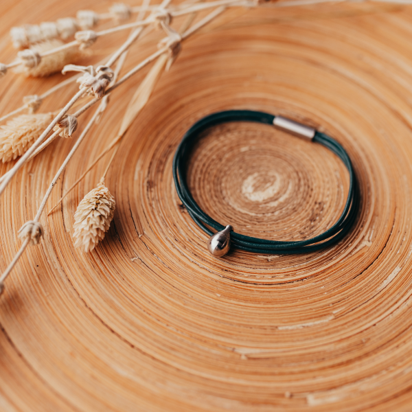 Aschearmband Charm, Leder